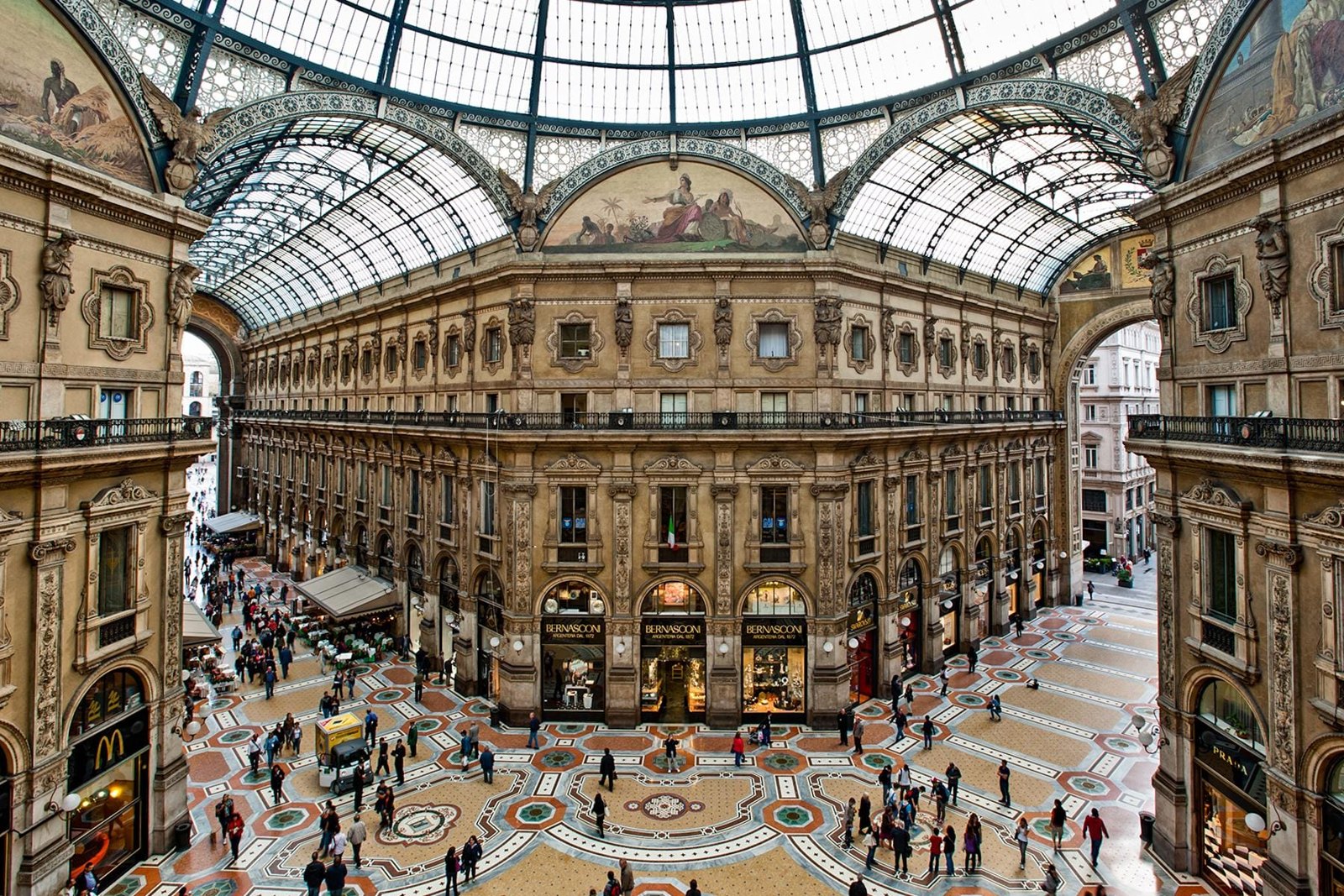 The glass dome of the Galleria Vittorio Emanuele II in Milan